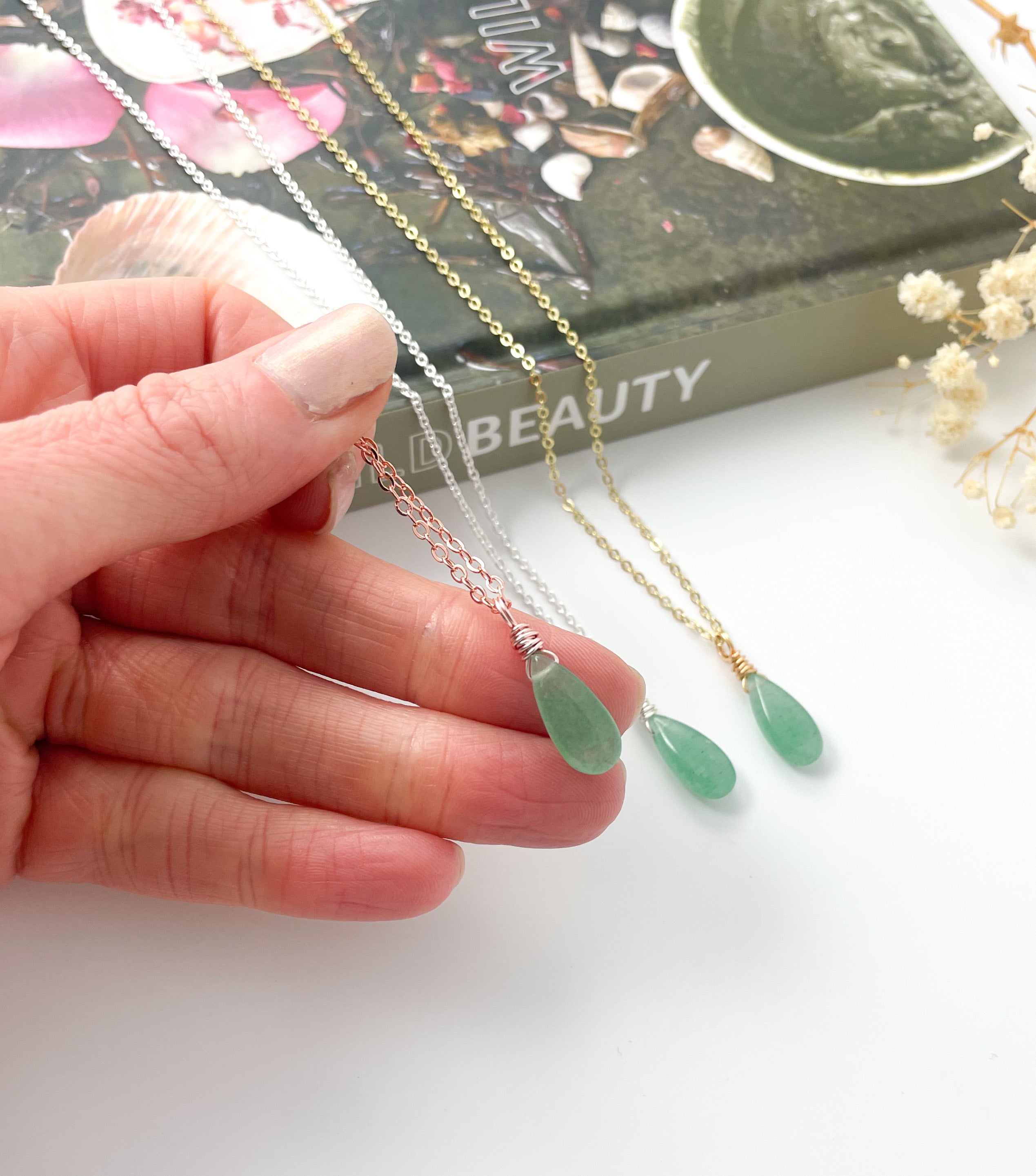 Green Aventurine Drop - 16 inch