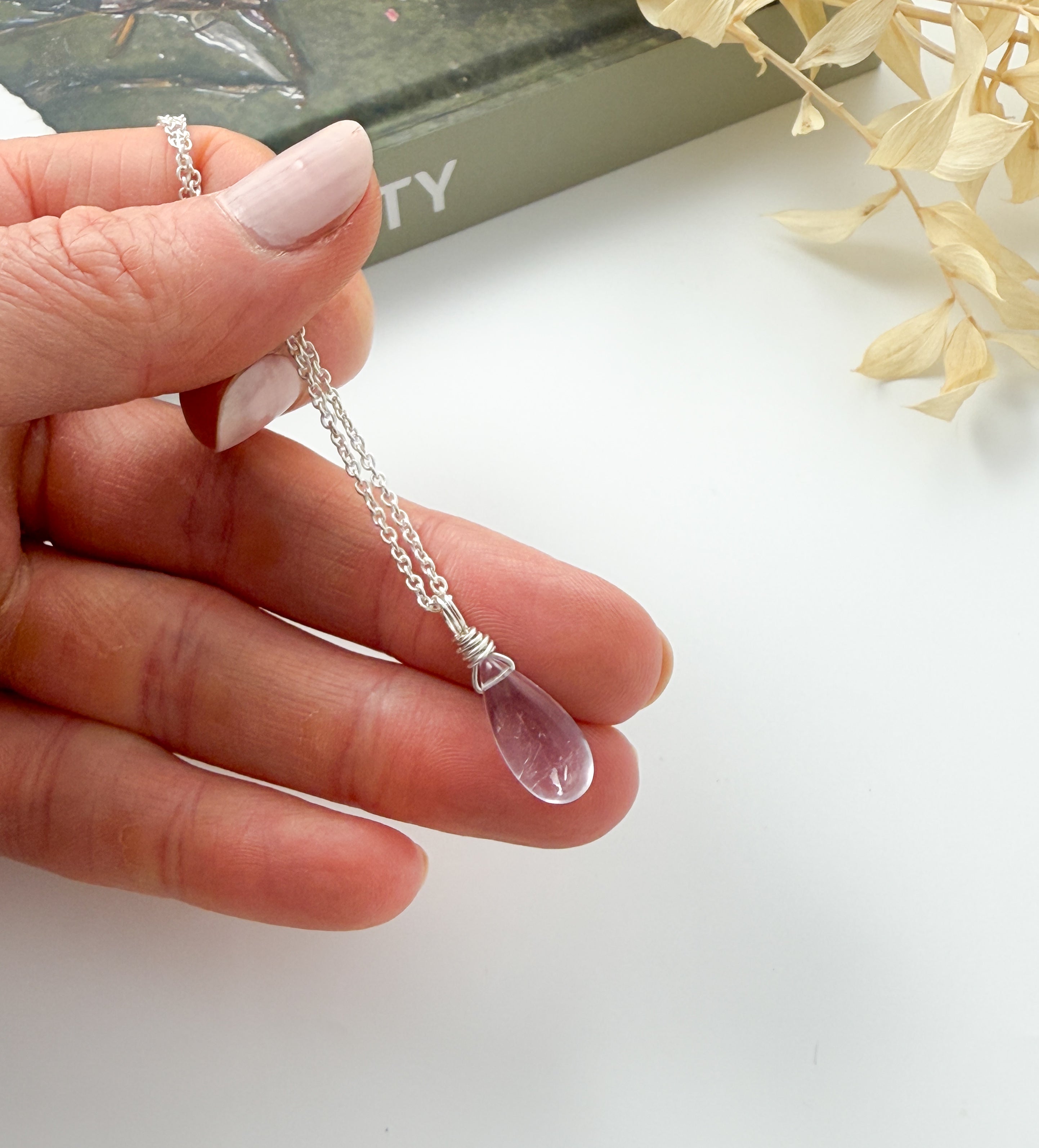 Pink Amethyst Drop - 18 inch